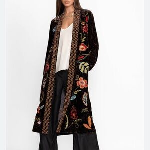 Johnny Was Velvet Long Black Kimono